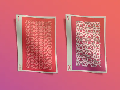 Invite asr beige branding coral gradient layout letters monogram pattern print purple red typography