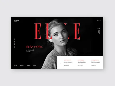 ELLE Magazine design elle magazine fashion fashion blog fashion website golden ratio grid grid design landing page magazine typography ui ux web design