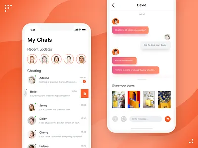 Reading Book(3) book app cards chat ui
