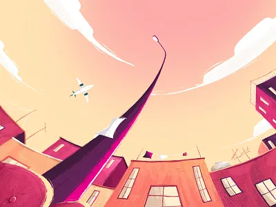 Come fly with me! 2d airplane animation concept concept art illustration light photoshop plane sky