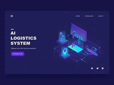 0301 ui 插图 等距 蓝色