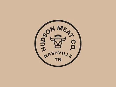 Hudson Meat Co. badge badge logo branding design icon logo mark texture