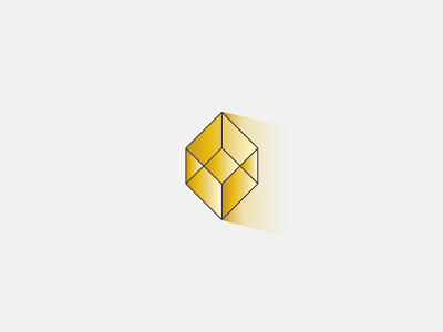 Yellow Cube Perspective cube minimalist design vector yellow