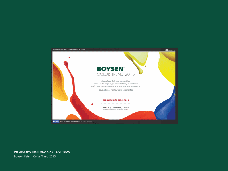 Boysen - Lightbox Rich Media Ad art direction boysen engagement lightbox ad rich media ui ux