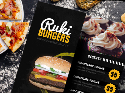 Restaurant food menu and flyer brochure flyer food flyer food menu restaurant flyer restaurant menu tri fold tri fold trifold trifold brochure