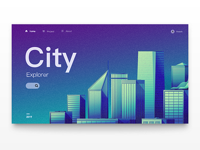 City explorer design illustration interface ui vector web