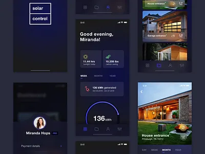 Solar Control App app clear design minimal mobile mobile app product ui ui design ux ux design