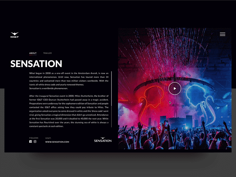 ID&T - Wedesign - Event detail animation design event agency idt ui ux webdesign website