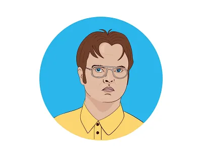 dwight schrute / rainn wilson actor character character illustration comedy design dwight schrute flat graphic design illustration illustrator minimal rainn wilson the office tv show vector