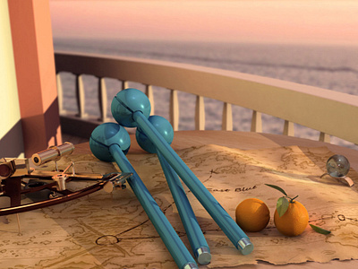 Nami Scene (One Piece) 3d art 3d artist 3dart 3dmaya 3dmodel 3dmodeling 3drendering 3dscene 3dsmax anime design one piece