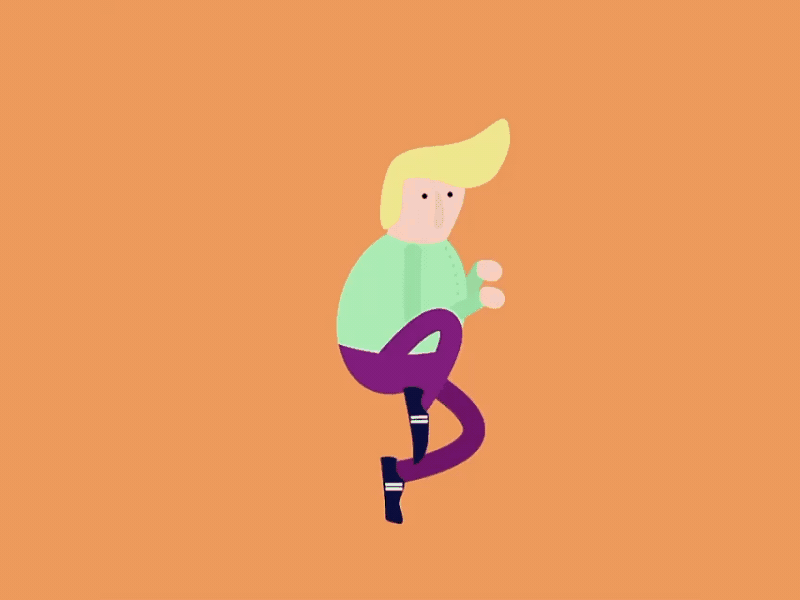 Sneaky Walk 2d after effects animation character color flat illustration motion graphic rigging rubberhose