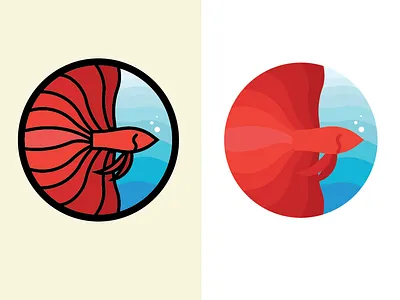 Betta Fish badge creative design fish graphicdesign icon illustration illustrator logo logoinsipiration