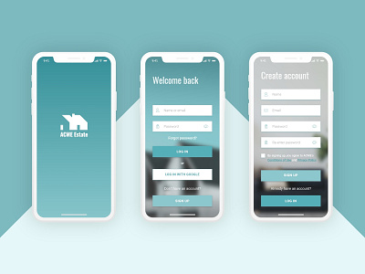 Log in & Sign up pages create account digital product design ios iphone iphone x log in register sign in sign up ui ux