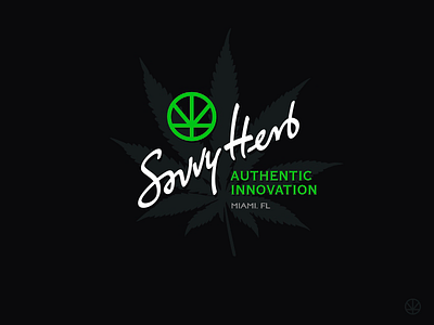 Savvy Herb brand branding calligraphy cannabis logo company design identity lettering logo logotype mark miami minimal monogram sb symbol