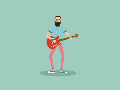 Hipster rockin' 2d motion after affects digital animation flat design illustration motion graphics