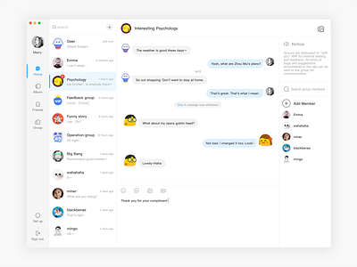 YUNI Desktop app chat desktop design ui uidesign web webui