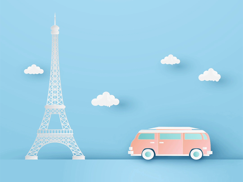 afternoon in paris 2d after effect animation design flat illustration motion motion design motion graphic sweet vector