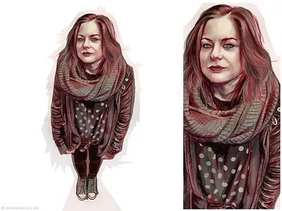 Portrait digital art illustration painting portrait