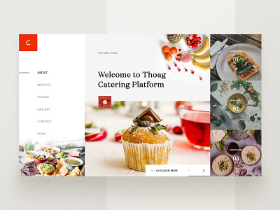 Exploration Food Web Design catering catering homepage catering layout food catering design food landing page food landing page design food web design landing page design food navigation restaurant restaurant app restaurant design restaurant home restaurant web restaurant website theme unusual webdesign food catering