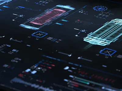ui_pcs adobe ae after effects c4d cinema 4d cyber cyberpunk design digital flat fui hud illustration illustrator octane octanerender scifi ui ux vector