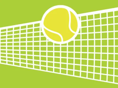 Tennis art cartoon design graphic green illustration poster sport tennis vector
