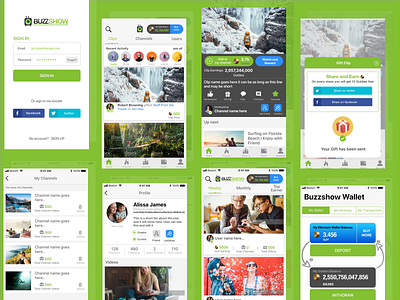 BuzzShow App app cam chat earning iphone livestream online ui