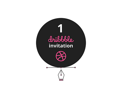 Dribbble Invitation dribbble flat design invitation pentool vector vectorillustration