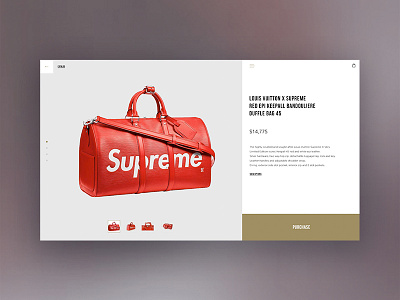 product page bag design louis vuitton louisvuitton minimal online page product page shop store supreme ui ux web website