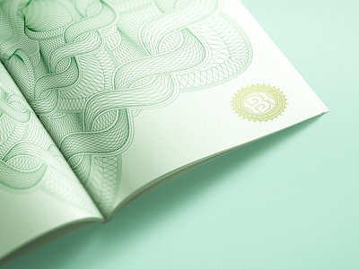 Green Guilloché Rosette banknote green guilloche guilloché high security infinite mandala money passport rosette security print design