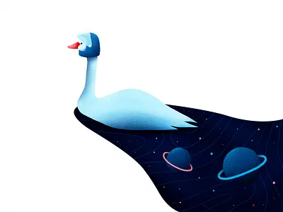 Space Goose 🚀💫 brushes explore galaxy goose illustration noise procreate space
