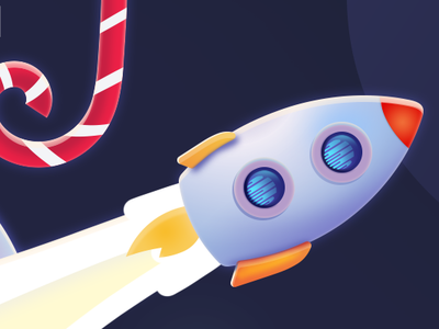 Christmas Card christmas illustration rocket