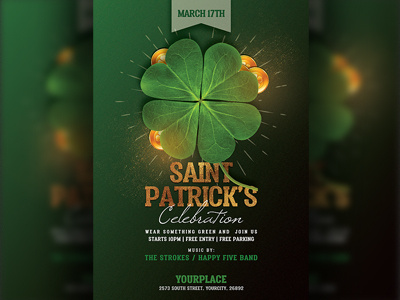 Saint Patricks Day Flyer Template club flyer party flyer print psd psd template pub saint paddys saint paddys day saint patricks saint patricks day shamrock st paddys party st patrick st patricks flyer st patricks party template