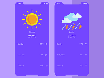 Weather App app app branding application ui brand branding character clean design flat icon identity illustration interface lettering minimal type typography ui ux vector