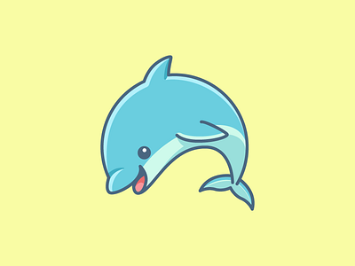 Dolphin baby kids cartoon comic character mascot cute fun funny cutesy image dolphin fish geometry geometric girl feminine happy friendly illustrative illustration jump jumping logo identity lovely adorable soft pastel sticker design symbol icon t shirt apparel unique colors water ocean