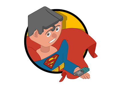 Clark blanc illustration isomatric superhero vector