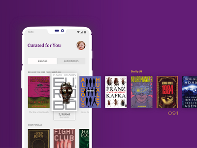 Daily UI #091 091 91 adobexd books bookshop curated for you dailyui ui