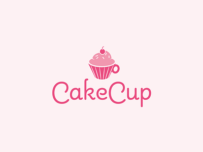 Daily Logo Challenge - Day 18 - Cakecup baking branding challenge concept confectionary cute daily challange design illustration logo logo a day logodesign logodesigns logos minimal minimalist pink typography vector