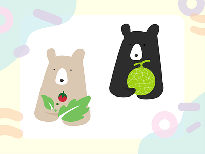 Vegan bear bear design illustration logo vegetable