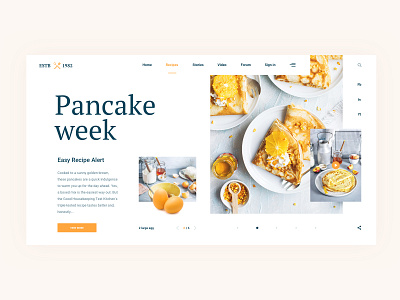 Pancake Week cake design eat egg eggs food orange pancake plate recipe sketch tasty ui uiux web webdesign yellow yummly