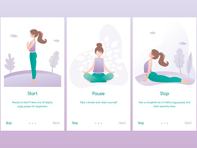 Yoga Application Template app application banner banner design branding character female fitness fitness app girl logo mobile page smartphone template ui ux vector yoga yoga pose