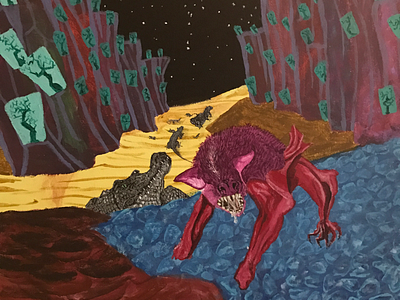 Bat Country acrylic conceptual surreal bat