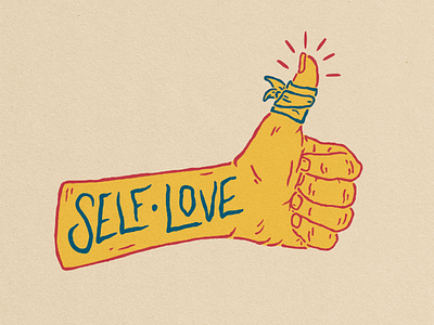 Self Love - Free And Above Collab badge design hand illustration logo mental illness retro self injury awareness day self love typography vintage