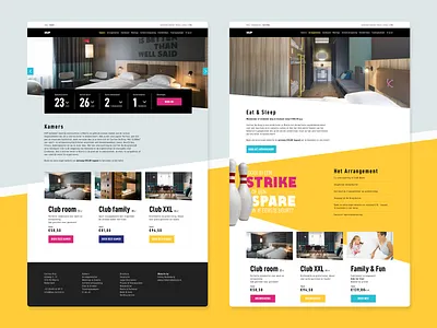 HUP Hotel black bowling design fit hotel hup lifestyle spare sport strike ui userinterfacedesign ux web website yellow