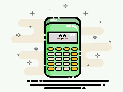 Green calculator animation calculator classic colourfull cute design emoticon face flat flat design green happiness happy icon illustration illustrator line mbe smiles vector