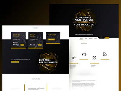 Landing page - Testing tool for IT specialists abstract black and white clean code dark features grey home landing minimal minimalistic pricing stylish