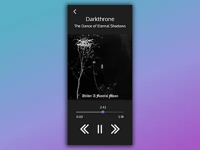 Daily UI #009 Music Player 009 dailyui dailyui 009 darkthrone music music app music artist player