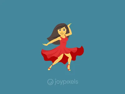 JoyPixels Woman Dancing Emoji - Version 4.5 character dancer emoji icon illustration reaction smiley woman woman dancing