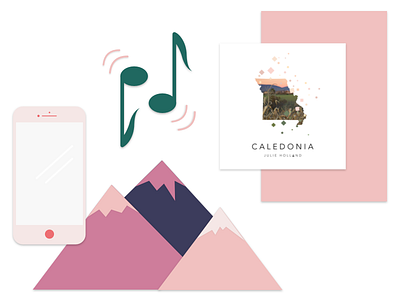 Caledonia Art Direction art direction design geometric illustration mountains music phone vector