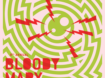 Bloody Mary Morning Poster bloody mary color concert crazy electric eyeball lightning line art maze poster poster art sxsw