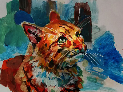 Cat 2d traditional art